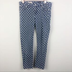 AG ADRIANO GOLDSCHMIED | White Polka Dot Stevie Blue Denim Jeans Women’s Size 28